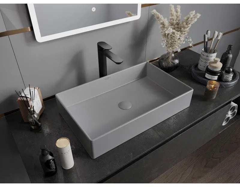 Mexen Goya, umývadlo na dosku 60 x 37 cm, svetlá šedá matná, 22186061