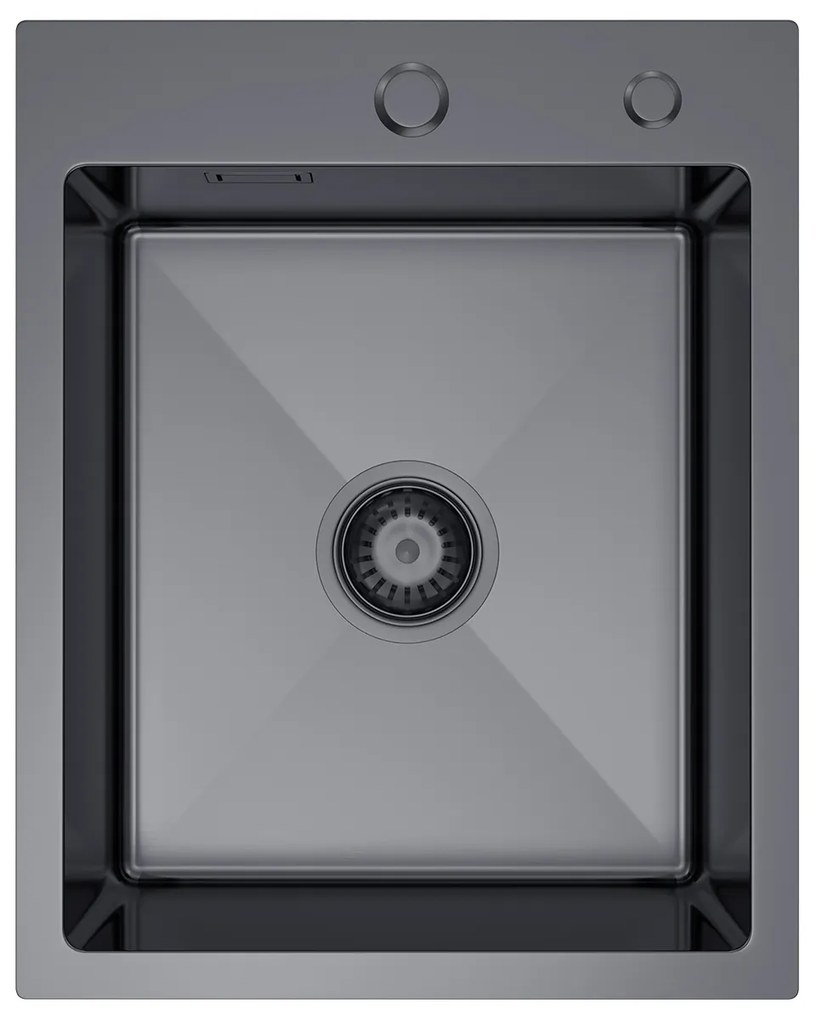 Erga HD, 1-komorový oceľový drez 400x500x210 mm, grafitová, ERG-MLS-HD4050B