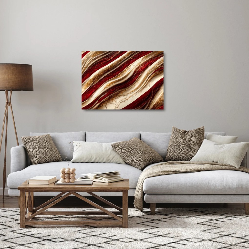 Sklenený obraz - Zlato - biela textúra (70x50 cm)