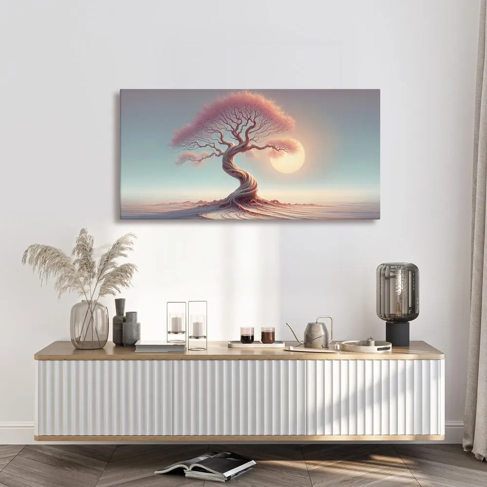 Obraz strom života v ružovom svetle