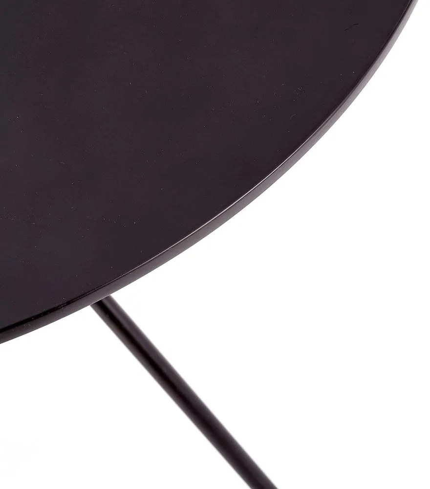 Halmar Minimalistický okrúhly jedálenský stôl Fondi, matná čierna