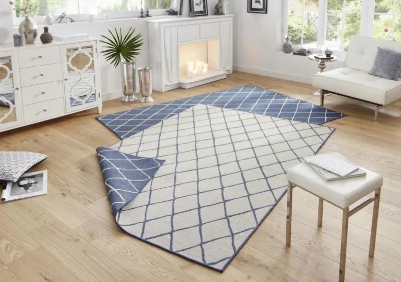 NORTHRUGS - Hanse Home koberce Kusový koberec Twin-Wendeteppiche 103119 blau creme – na von aj na doma - 120x170 cm