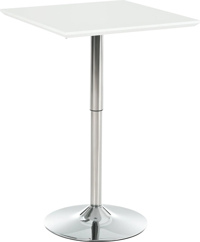 HOMCOM Barový stôl Bistro s nastavením výšky, štvorcový, oceľový, biely, 60 x 60 x 69-92 cm | Aosom