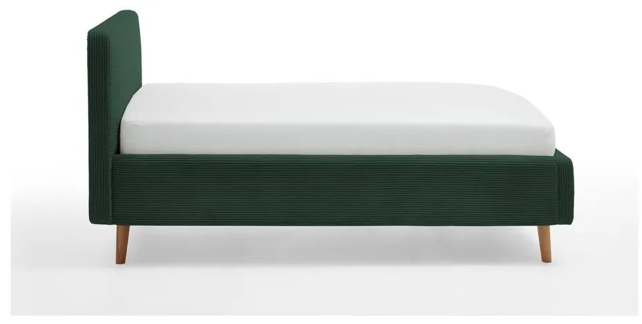 Tmavozelená čalúnená jednolôžková posteľ bez roštu 120x200 cm Mattis – Meise Möbel
