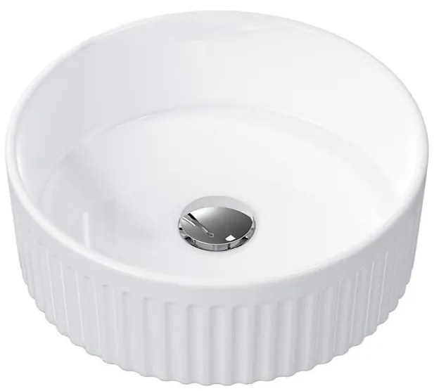 Ryhované umývadlo Bedrock 2 biela