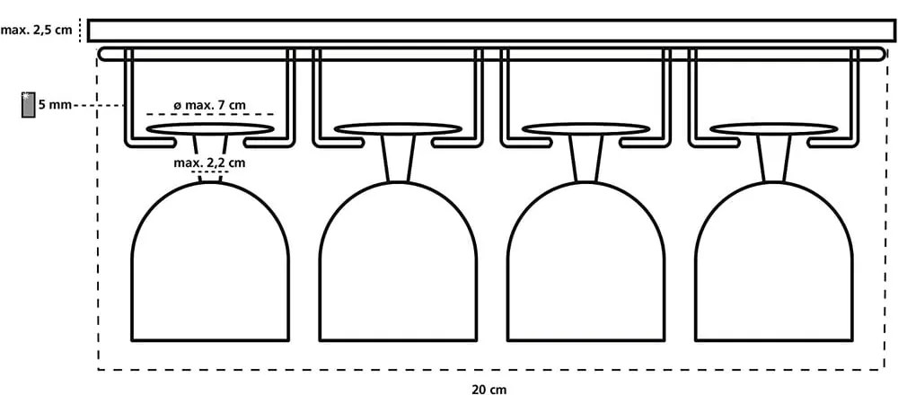Vešiak na poháre Wenko Cupboard