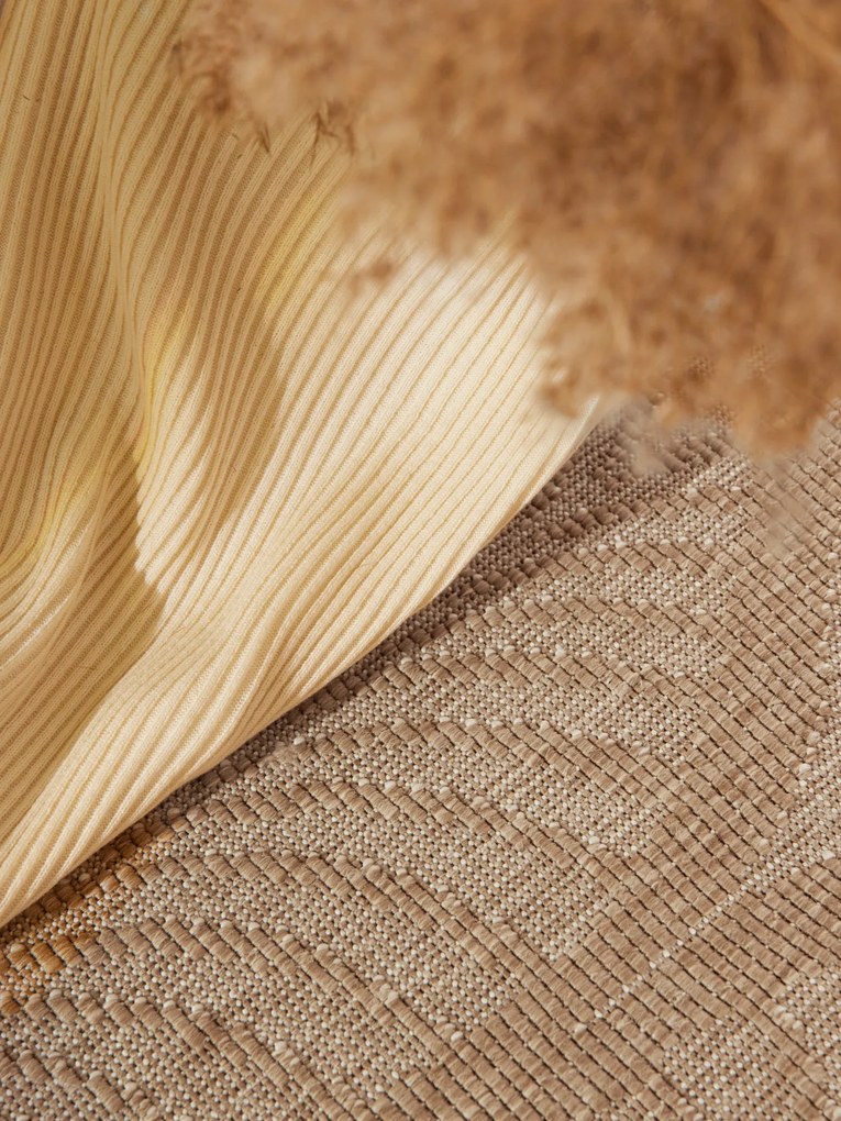 NORTHRUGS, Kusový koberec Duet Liora 106247 Beige/White - na von aj na doma, 200x290, béžová, chodba / predsieň