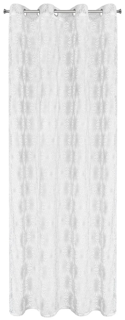 ZÁCLONA NA KRÚŽKOCH ROZI 140X250 CM BIELA