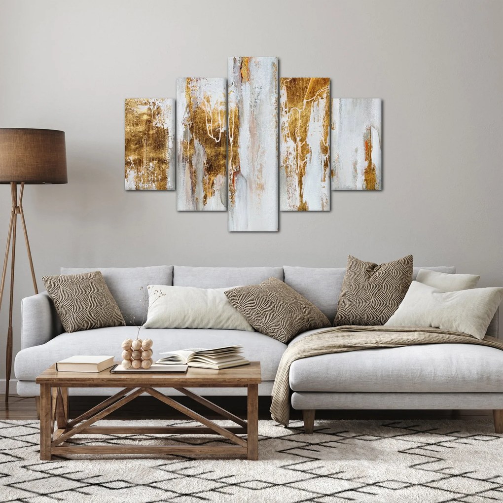 Obraz - Abstrakcia so zlatou (150x105 cm)
