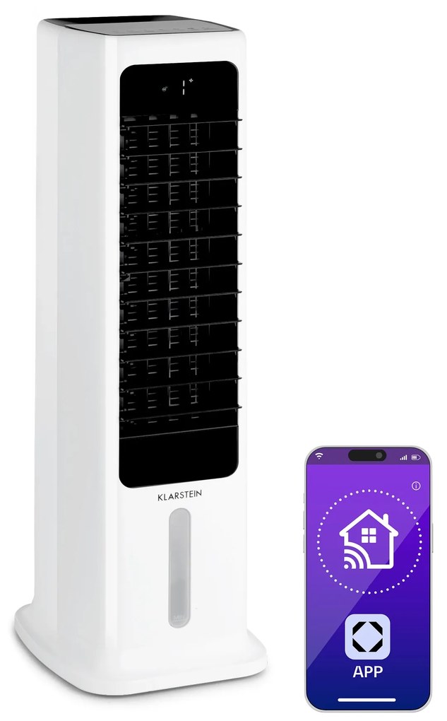 Klarstein Skytower 360° Smart, ochladzovač vzduchu, 60 W, 280 m³/h, 6 l, mobilný