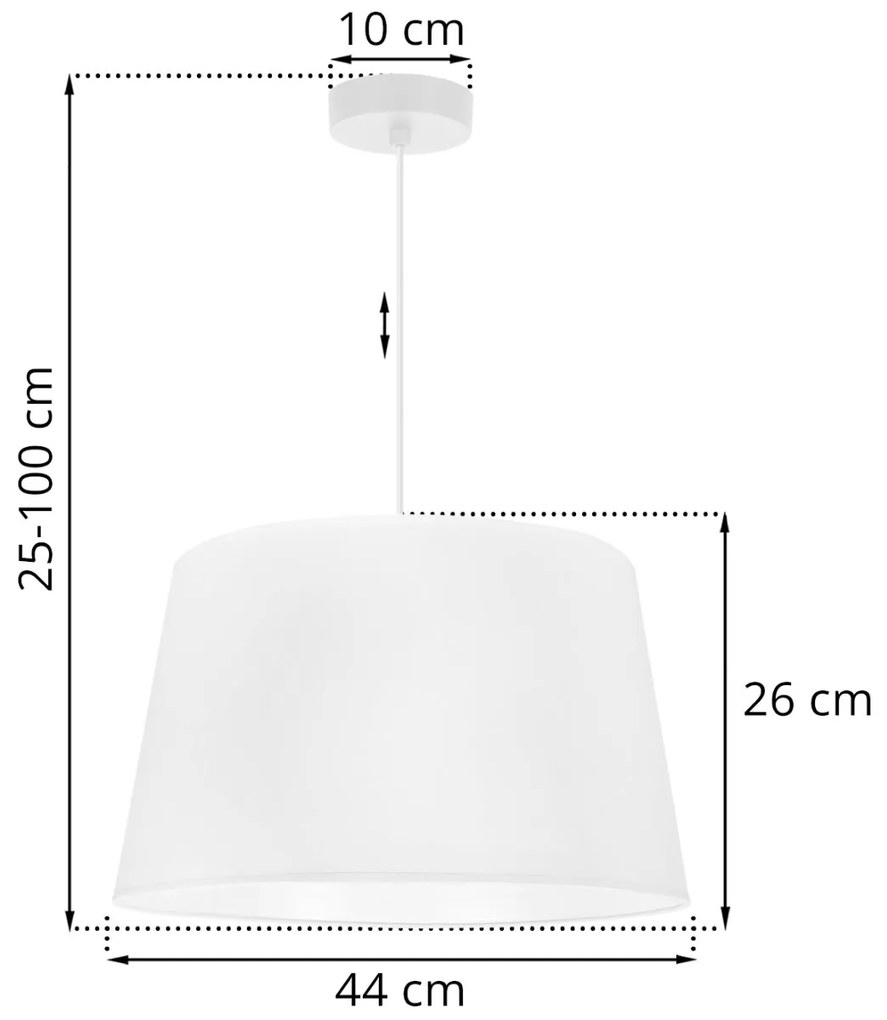Závesné svietidlo Gaja, 1x biele textilné tienidlo, (fi 44cm), w