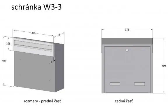 W3 - 3 poštová schránka antracit antracit