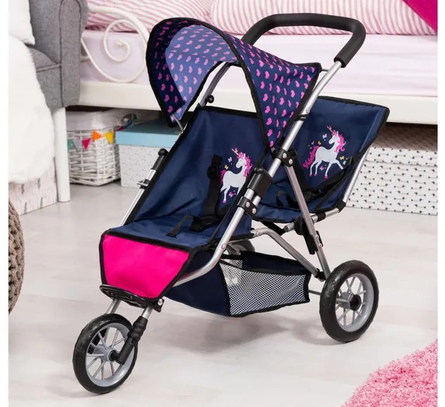 Bayer Design Kočík pre bábiky dvojičky Duo (modrá) (100355100)