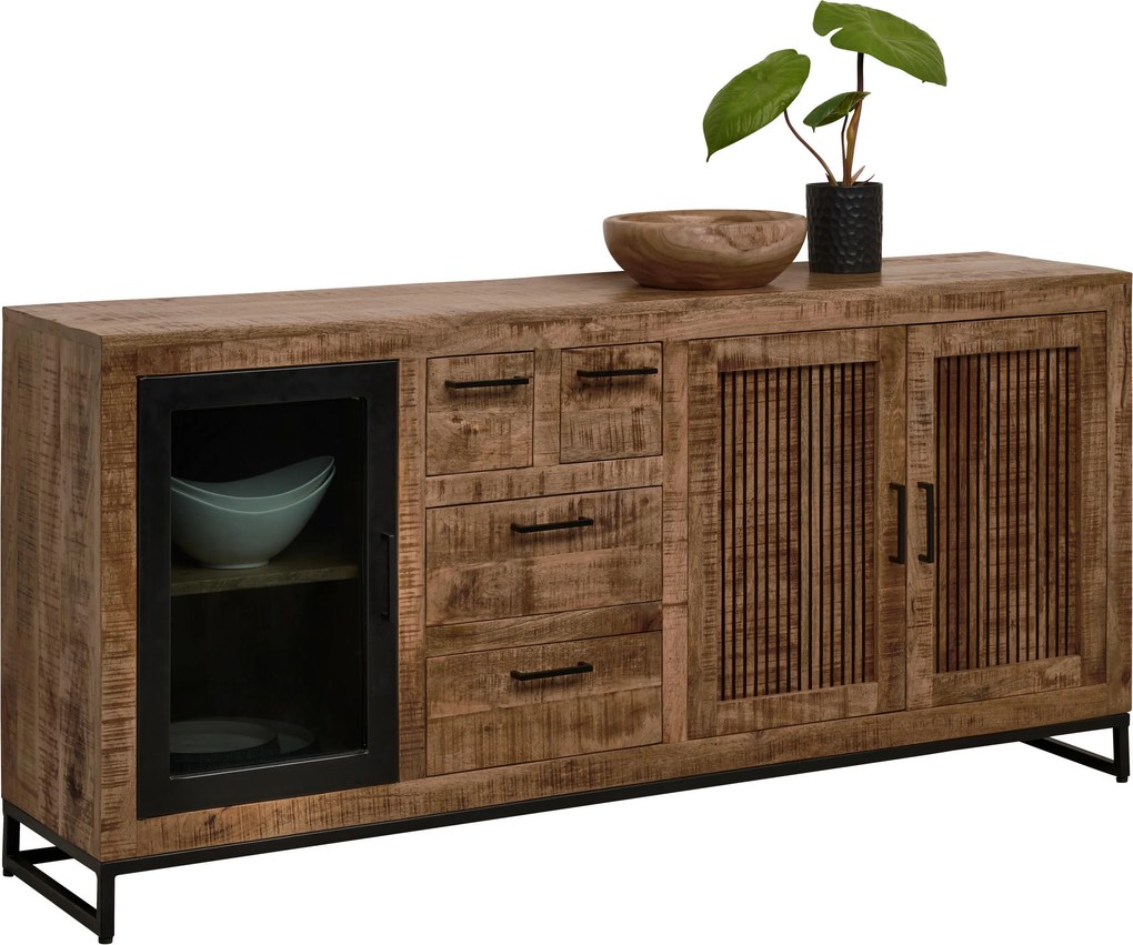 XXXLutz ŠIROKÁ KOMODA, mangové drevo, prírodná farba, svetlohnedá, 175/80/40 cm Carryhome - Komody - 000377009502