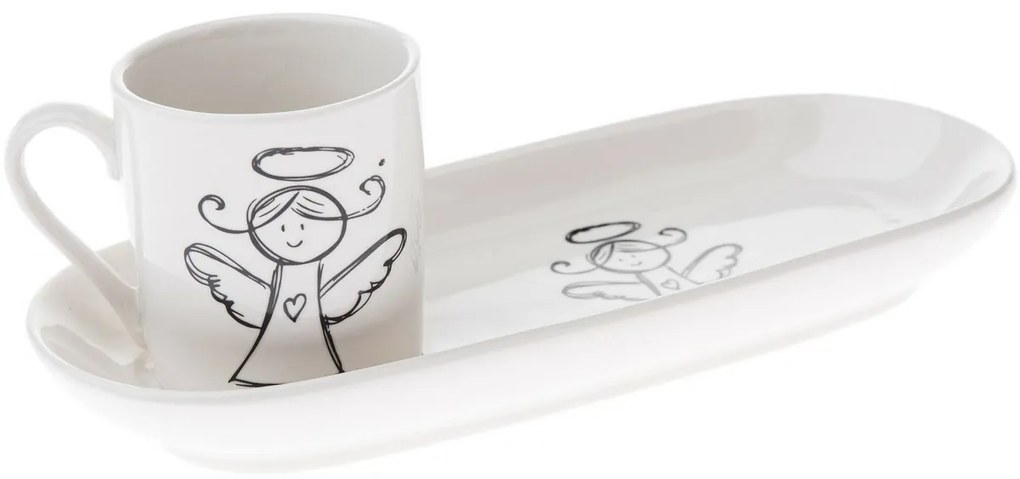 Porcelánový hrnček s podtáckou Anjel 90 ml