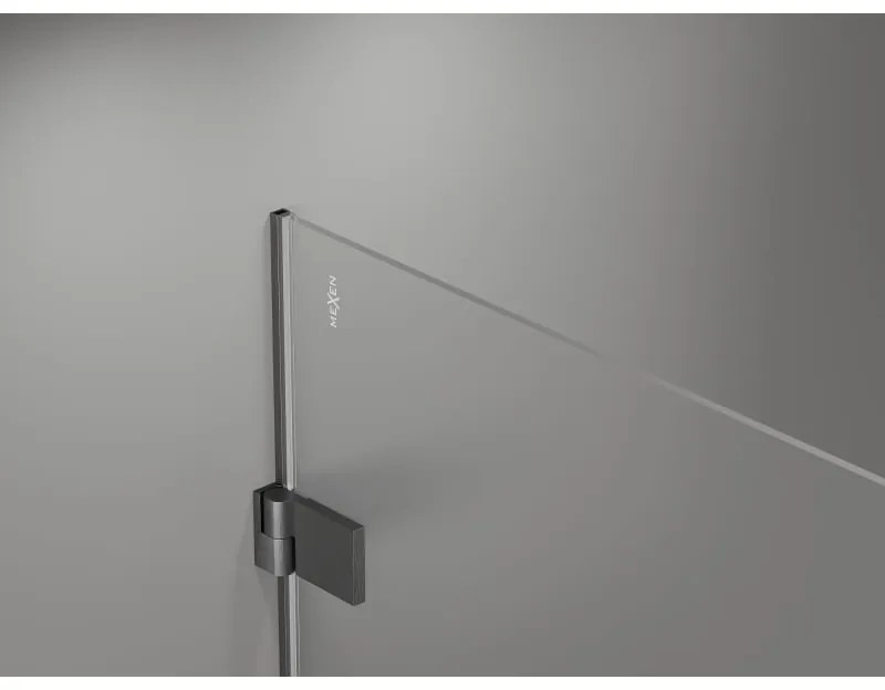 Mexen Lunar-B L pravostranný výklopný sprchový kút 95 x 80 cm, číre sklo, brúsený grafit, 832L-095-080-66-00-P