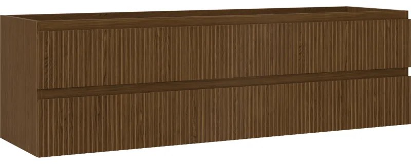 Mexen Rivel, kúpeľňová skrinka 160 cm, 2 zásuvky, drážkovaná, orech, 91A20-16047-2-BFF86