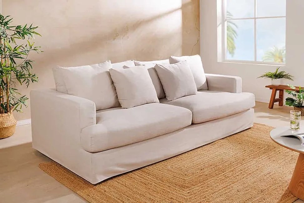 3-miestna pohovka Hovas prírodná ľanová látka 210cm