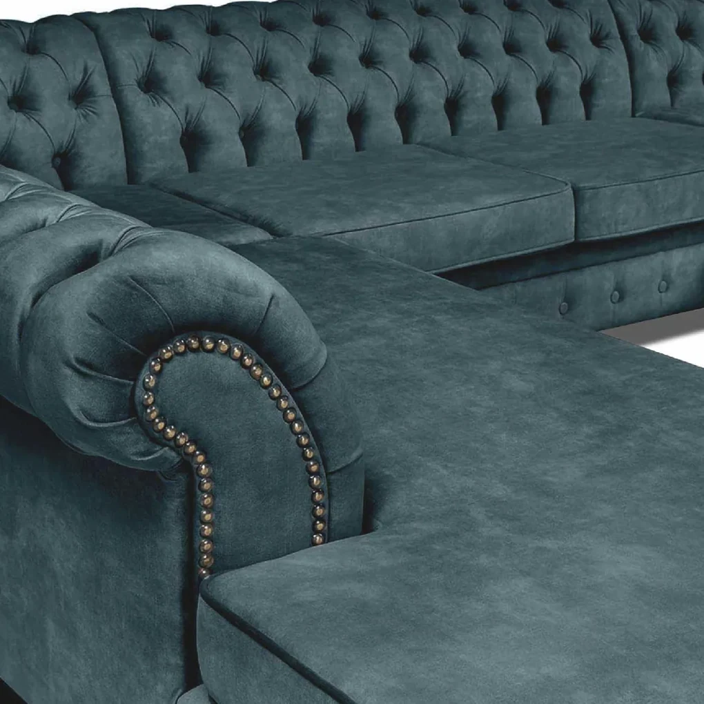 PROXIMA.store - Luxusná sedačka CHESTERFIELD LONG U FARBA NÔH: čierna, DRUH LÁTKY: TORRE - 17, FARBA OZDOBNÝCH ŠPENDLÍKOV: barok