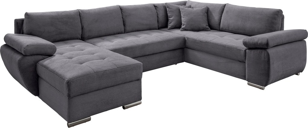 XXXLutz SEDACIA SÚPRAVA, textil, sivá P & B - Sedačky - 002310003028