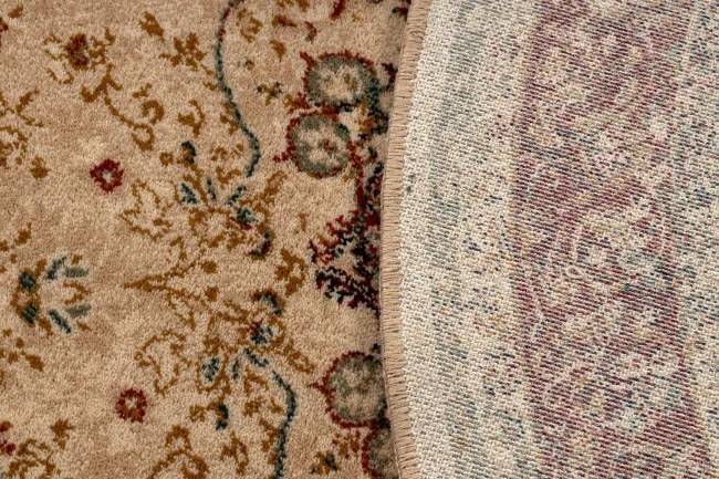 Koberec POLONIA KORDOBA 25 rozeta / rám, svetlý rubín kruh