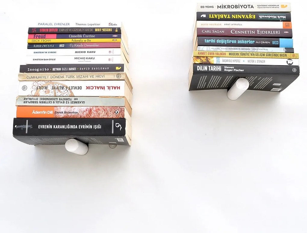 Nástenná polica Etora 2 kusy 21 cm čierna/biela