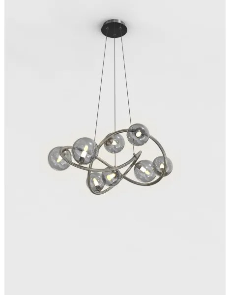 Wofi 7014-805 - LED Luster na lanku NANCY 8xG9/3,5W/230V čierna/chróm