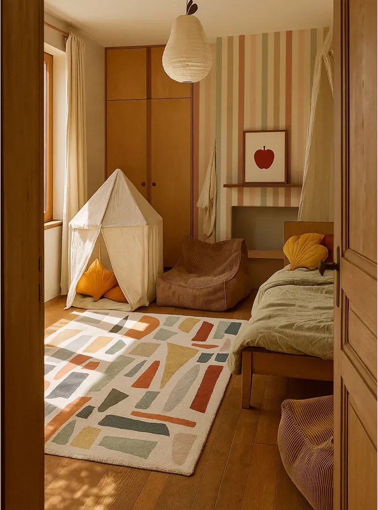 Tapeta Béžové pruhy v teplých tónoch 280×50 cm