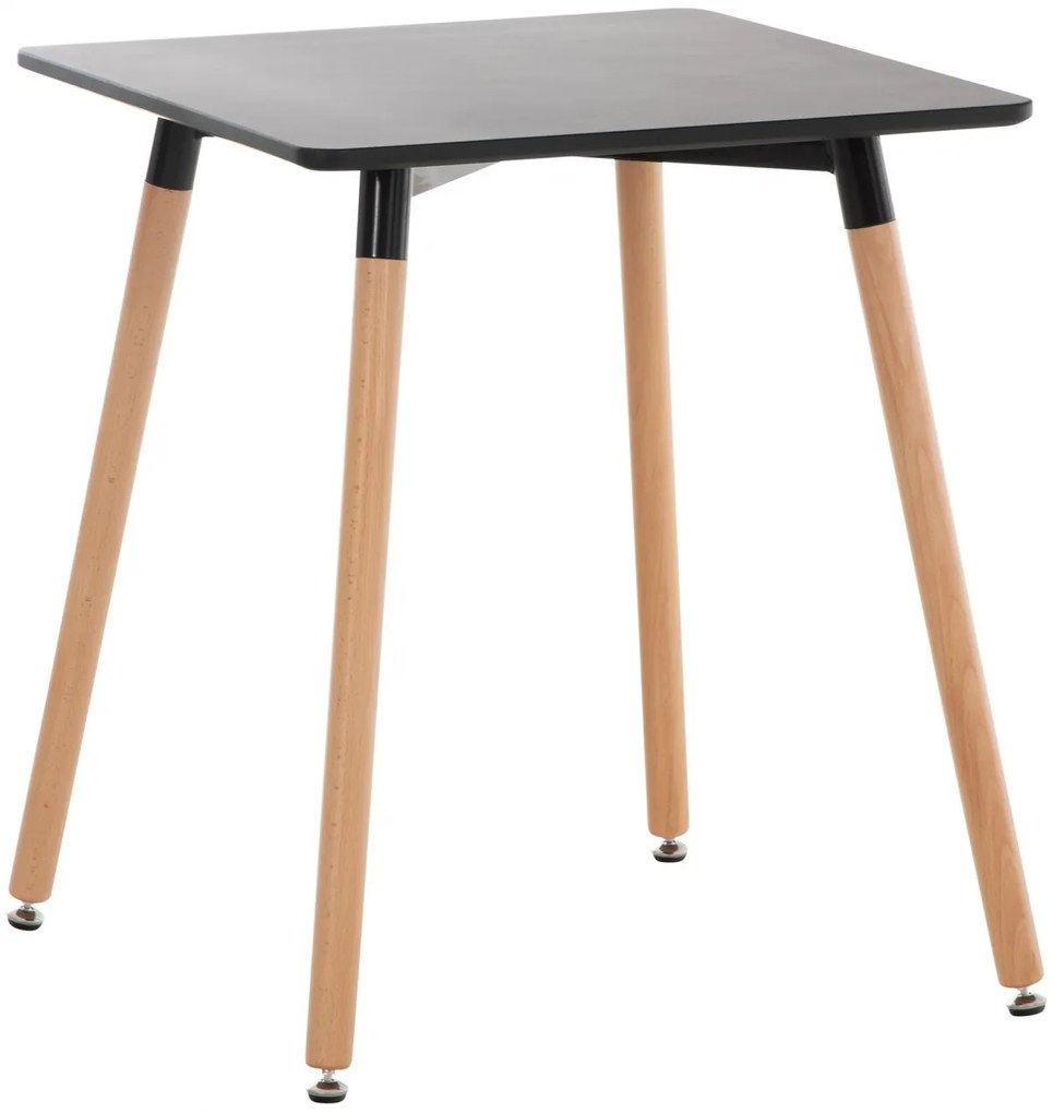 Stôl drevený Viborg 60 natura / čierna - v75 x 60 x 60 cm