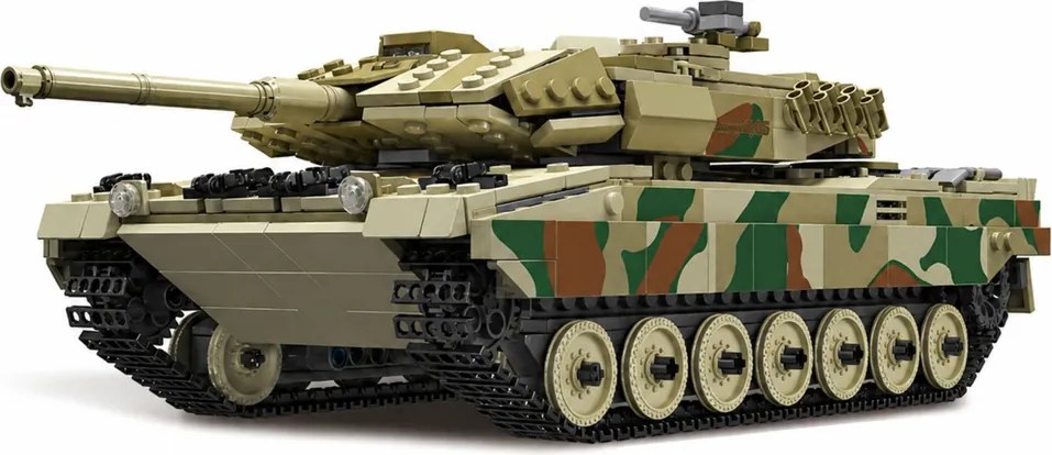 LEAN Toys Stavebnicové kocky – vojenský tank Leopard s diaľkovým ovládaním RC, 1100 dielov