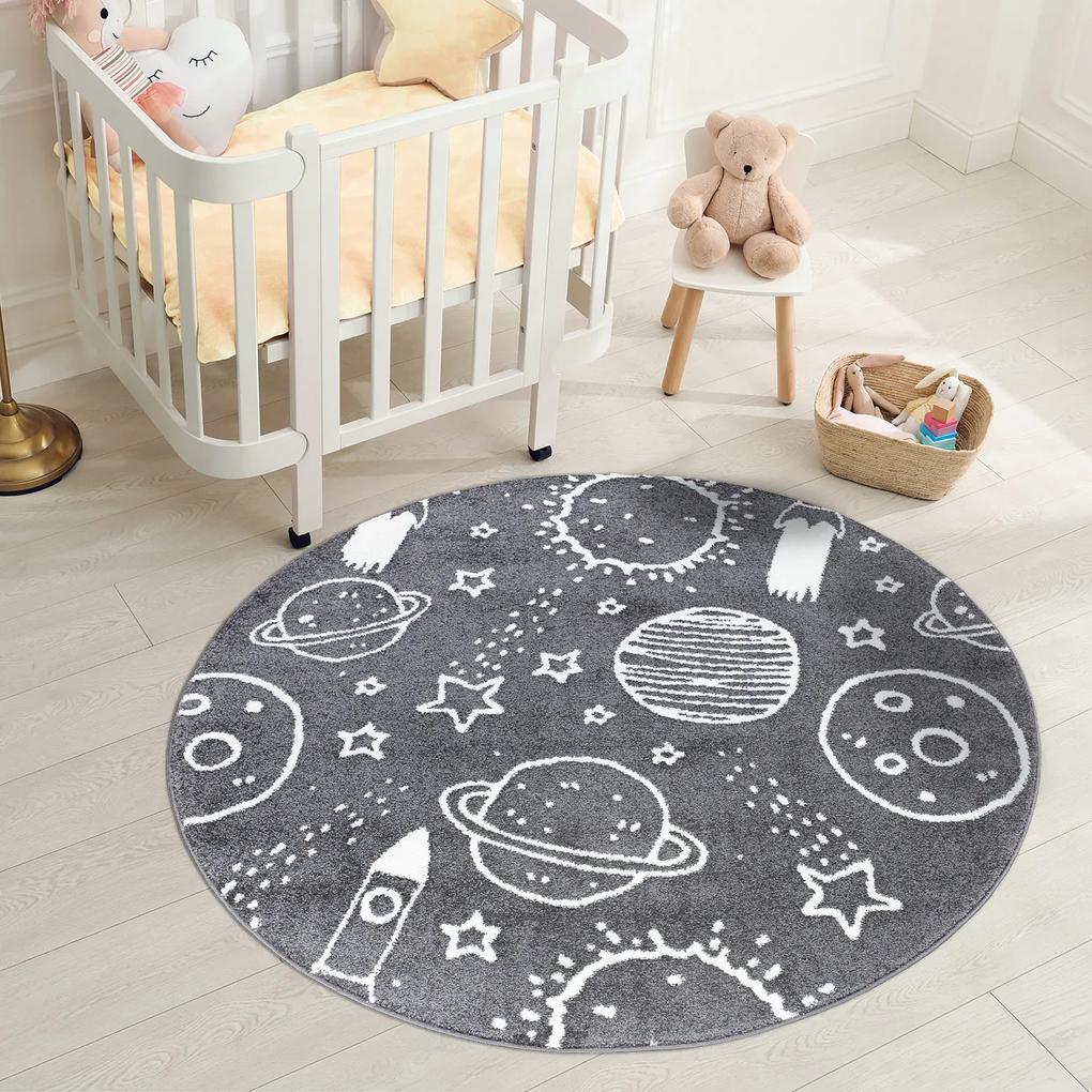 Dekorstudio ANIME kruhový koberec do detskej izby - vesmír 912 Priemer koberca: 160cm