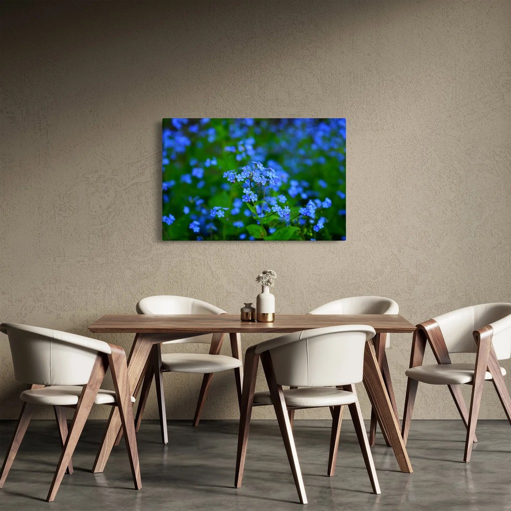 Obraz modrých kvetín (90x60 cm)