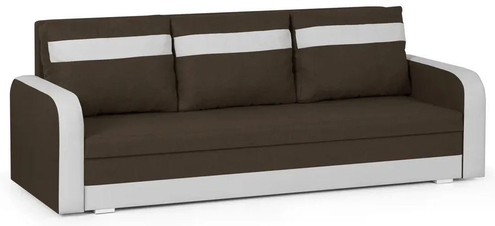 Trojmiestna pohovka s funkciou spania KONRAD Hnedá/biela