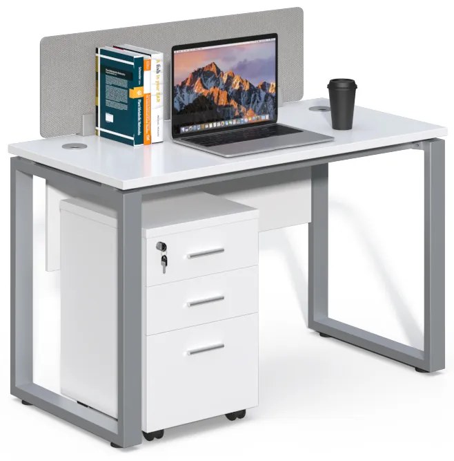 Kancelársky stôl s kontajnerom Houseland Prime Max 01 120 cm biely