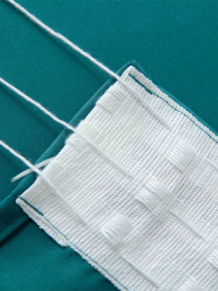 Blackout závesy Elias petrolejová – 140 × 250 cm (2 ks) - riasiaca stuha