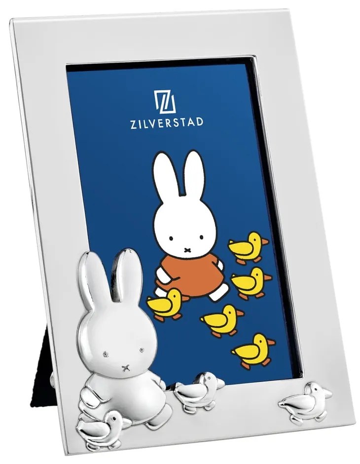 Kovový stojací rámček v striebornej farbe 7x10 cm Miffy – Zilverstad