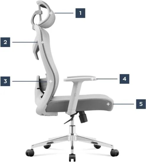 Kancelárska stolička Manager 2.6 Grey