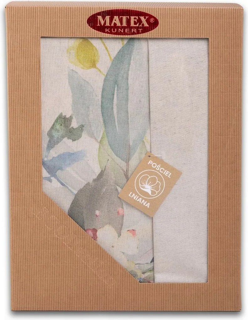 Obliečky zo zmesi bavlny a ľanu Kytica