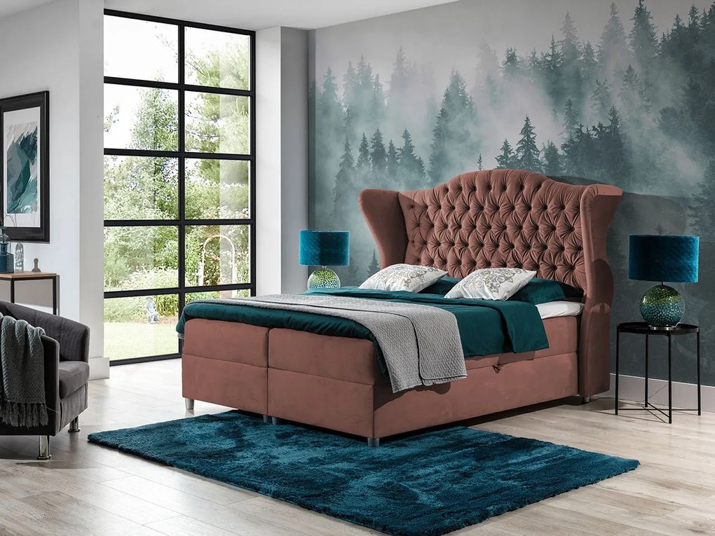 Kontinentálna posteľ Leones, Rozmer postele: 160x200, Dostupné poťahy: Kronos 22