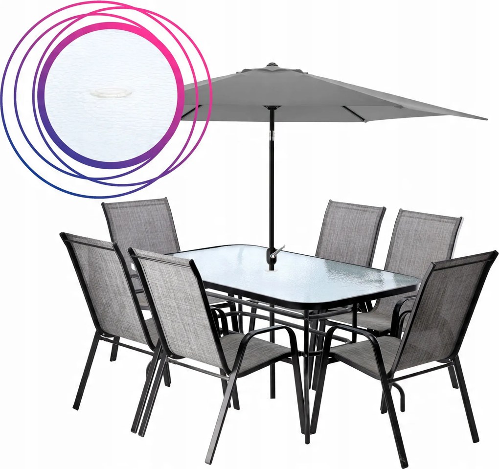 Garden Line PRAVOUHLÝ ZÁHRADNÝ STÔL 150 x 90 x 70 cm