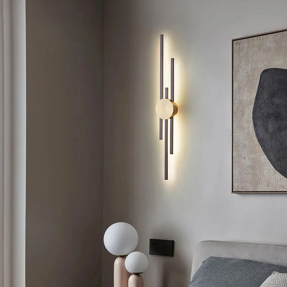 Toolight Rea, Nástenné svietidlo LED APP1437-W BLACK GOLD, OSW-07685