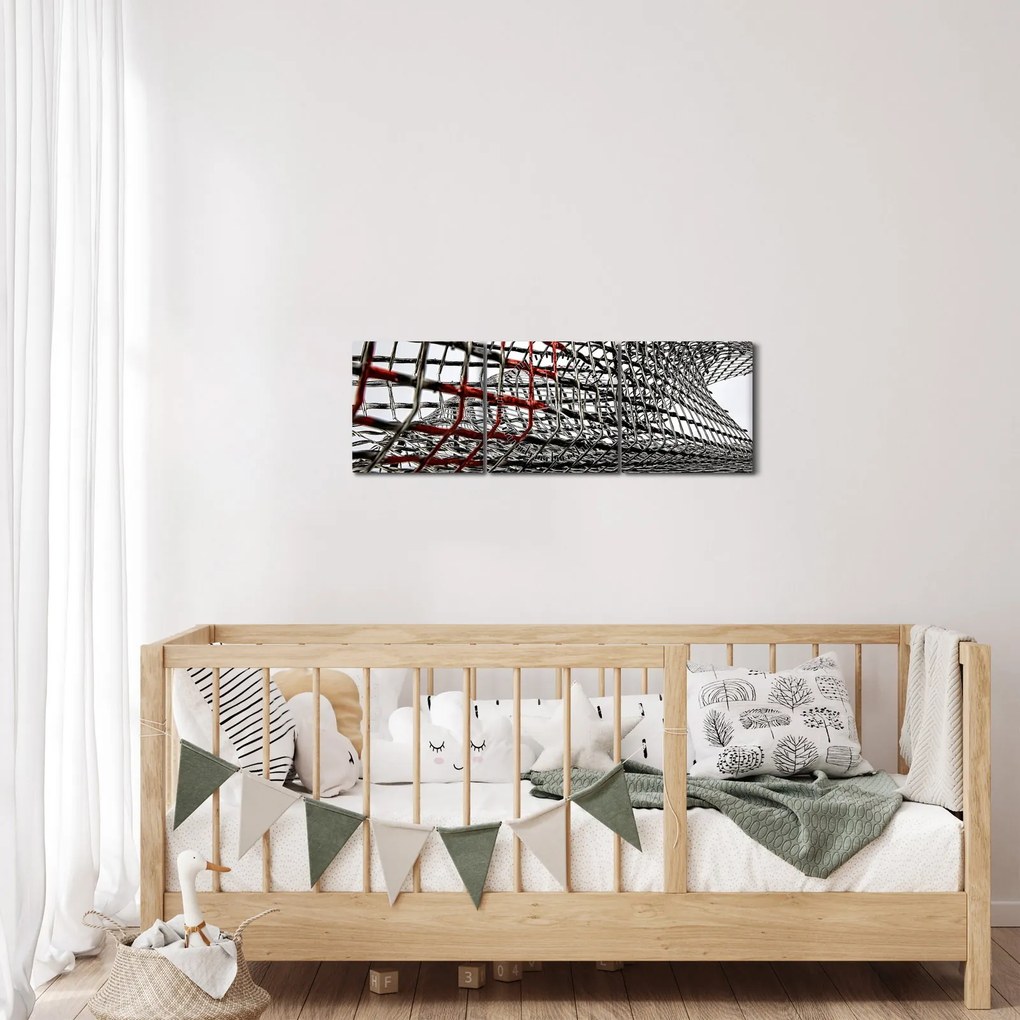 Obraz železné konštrukcie (s hodinami) (90x30 cm)