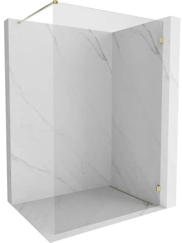 Mexen Lunar sprchová stena pravá 130 x 200 cm, 8mm číre sklo, zlatá lesklá, 830-130-000-50-00-P