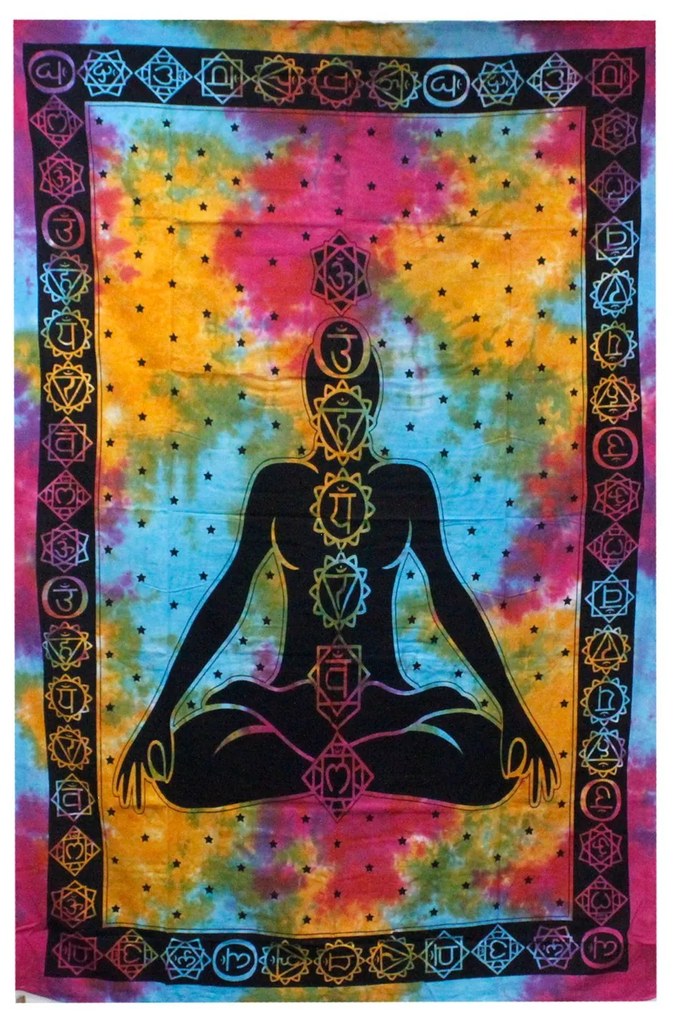 Bavlnená prikrývka na posteľ - Čakra Buddhu (jednolôžková)