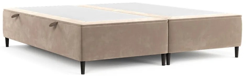 Béžová čalúnená dvojlôžková posteľ s úložným priestorom 160x200 cm Tate – Maison de Rêve