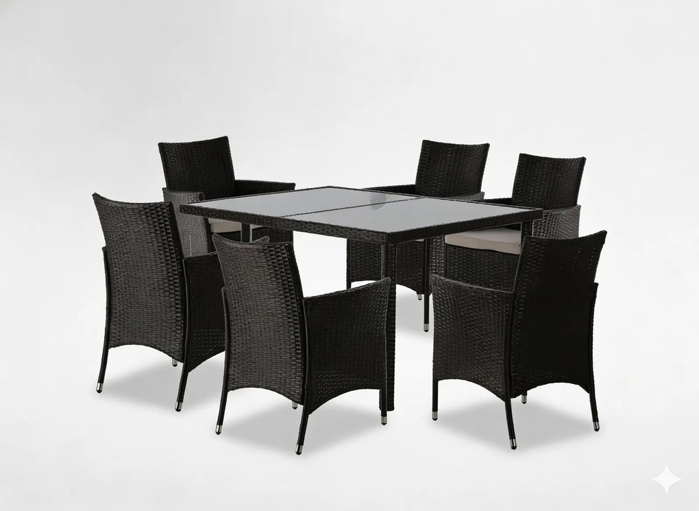 CH 7-dielna súprava ratanového nábytku - hnedá