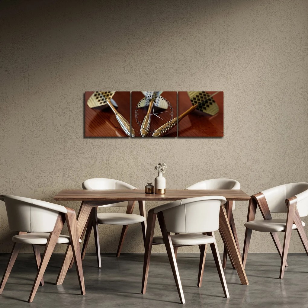 Obraz troch šípok (s hodinami) (90x30 cm)