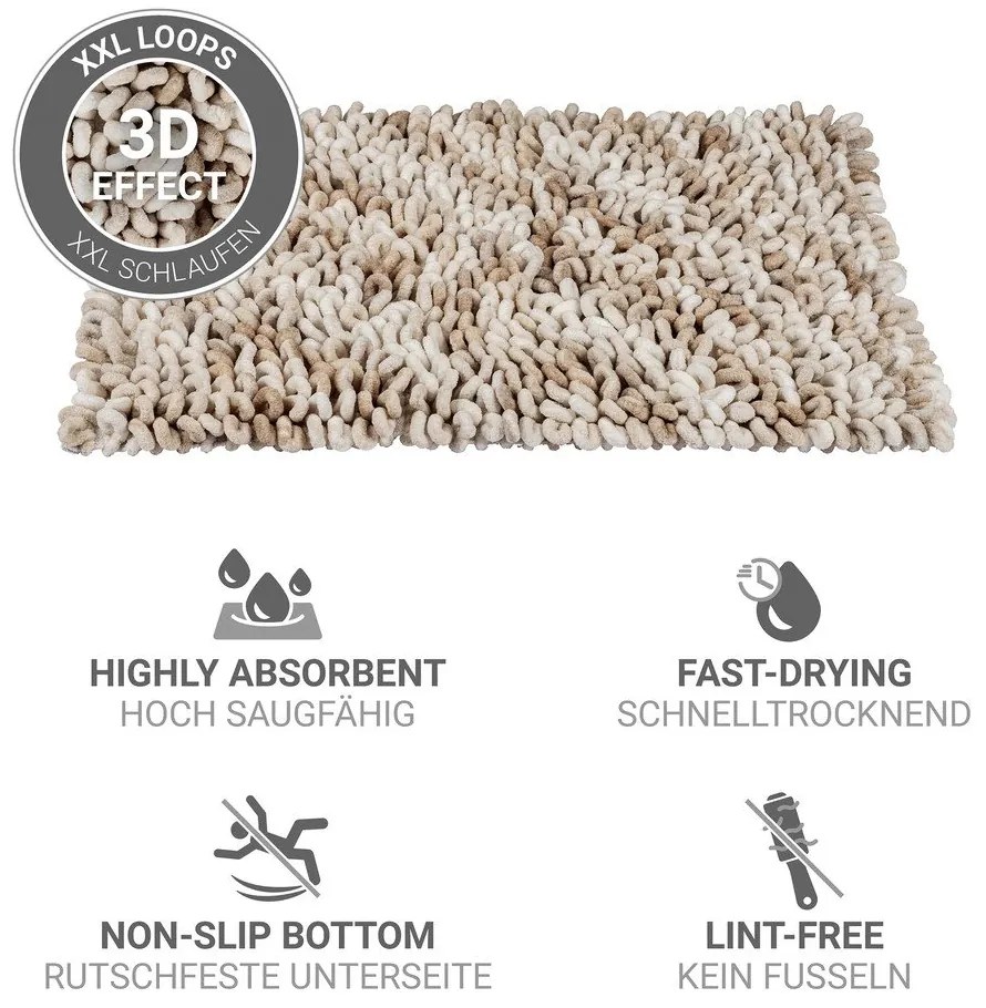 Béžová textilná kúpeľňová predložka 60x90 cm Lerici – Wenko