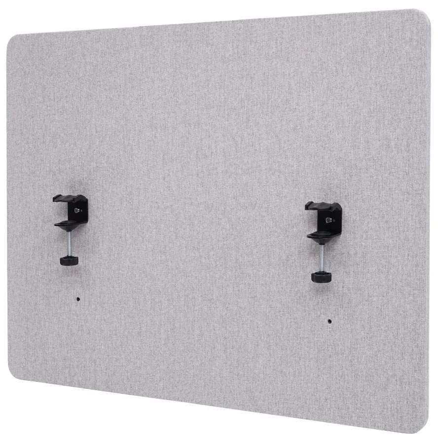 Akustický panel na stôl HWC-G75 - dvojstenná látka/textil - 60x75cm - sivá