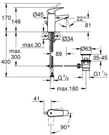 GROHE 23769000 - Umývadlová batéria START FLOW lesklý chróm